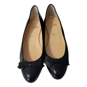 Elegant Black Christian Louboutin Women's Ballet Flat. Red Bottom. Free shipping